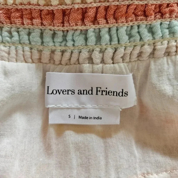 Lovers and Friends Frills Multicolor Mini Spaghetti Strap Rainbow Dress Small. - Picture 14 of 15